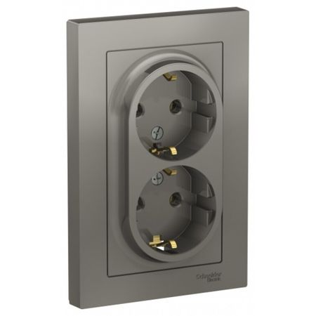 Розетка Systeme Electric AtlasDesign встраиваемая сталь (ATN000924) изоляционный фиксатор капота 4878883aa 50 шт зажим подходит для зарядного устройства dodge challenger journey magnum avenger durango дротика chrysler ram