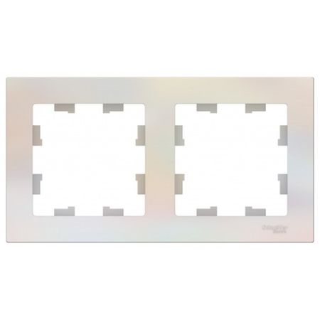 Рамка Systeme Electric AtlasDesign двухместная жемчуг (ATN000402)