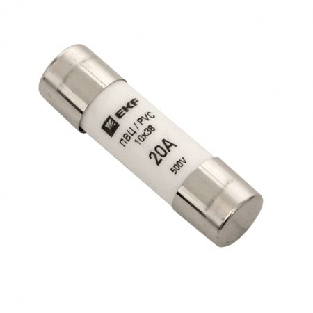 Вставка плавкая EKF ПВЦ 2P 20А 50 кА 500 В цилиндрическая (20 шт.) (pvc-10х38-20)