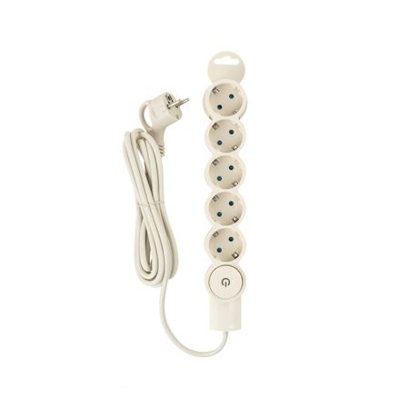 Сетевой фильтр Düwi 5 розеток 3 м 10 А 2,2 кВт слоновая кость (32572 7)