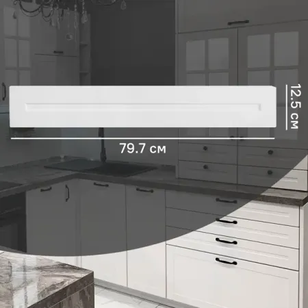 Фасад для кухонного ящика Ньюпорт 79.7x12.5 см Delinia ID МДФ цвет белый фасад для кухонного ящика под духовку ньюпорт 44 7x16 7 см delinia id мдф топо