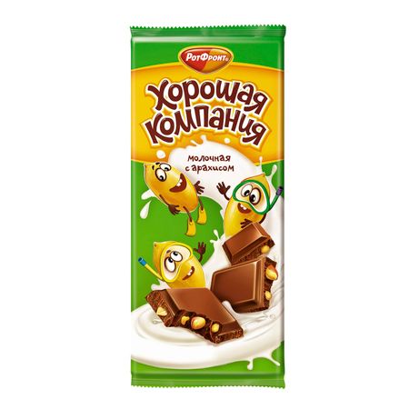 Кондитерская плитка Рот Фронт  Хорошая компания с арахисом 80 г