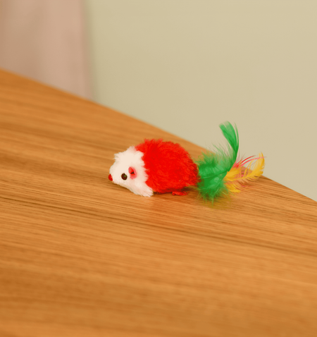Для дома PETSHOP Игрушка для кошек, мышка с перьями, цвет в ассортименте (2 г)