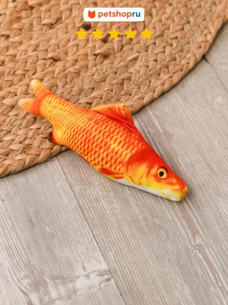 До 199 ₽ PETSHOP Игрушка для кошек, рыба, 18 см (18 см)