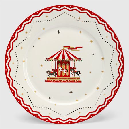 Тарелка White rabbit ny deer Carousel обеденная 26,7x26,7x2 см