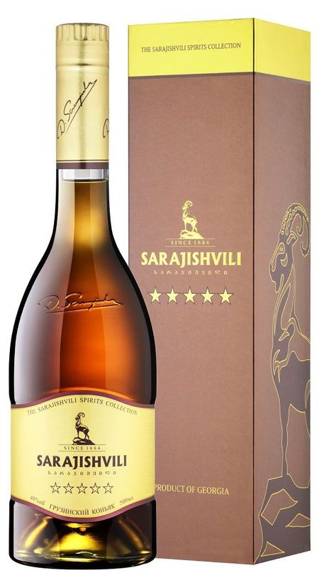 Коньяк Sarajishvili пятилетний в подарочной упаковке Грузия, 0,5 л