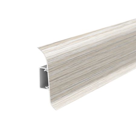 Плинтус ПВХ напольный Идеал Классик 55 мм ясень белый 2200 мм