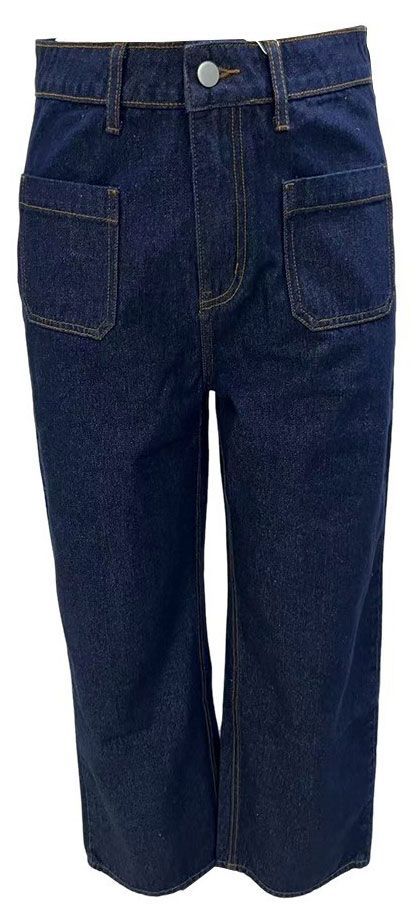 Джинсы-трубы женские синие