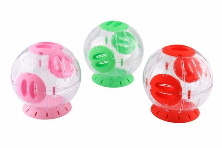 Клетки, переноски и кормушки WOGY Шар прогулочный для грызунов с подставкой (20 см)