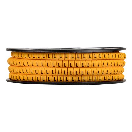 Маркеры кабельные (клипсы) EKF PROxima 3,6-6,4 мм буква L желтые (500 шт.) (plc-KM-4-L) касса букв и цифр