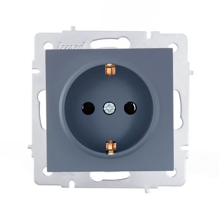 Розетка Lezard Vesna встраиваемая графит со шторками (742-3488-124B)