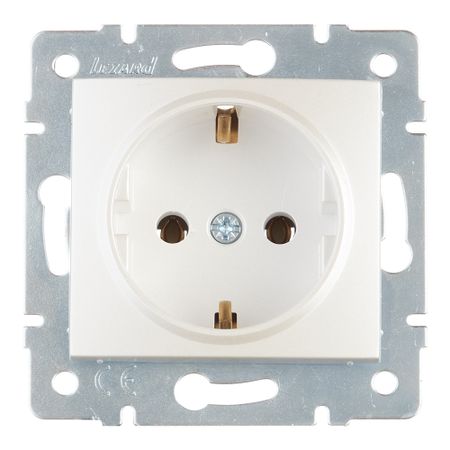 Розетка Lezard Karina встраиваемая жемчужно-белая (707-3088-122B) wallpad электрическая розетка l6 белая