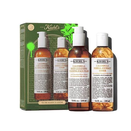 Набор средств для лица KIEHL'S Набор Tis the Season to Soothe с календулой лосьон для лица yves rocher лосьон разглаживающий с календулой био