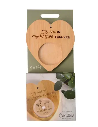 Набор чайных свечей с подсвечником Сердце In my heart (4шт) (12-pluswealth-202505-CAN8)