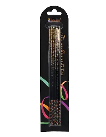 Набор свечей для торта Black Gold (черные с золотом) (6шт) (15см) (12-7color-candle_21)