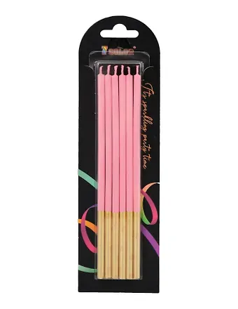Набор свечей для торта Pink (розовые) (6шт) (15см) (12-7color-candle_13)