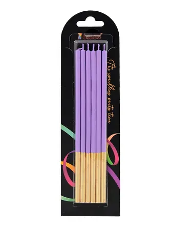 Набор свечей для торта Violet (фиолетовые) (6шт) (15см) (12-7color-candle_16)