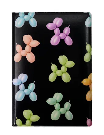 Обложка для паспорта Дутые собачки паттерн (синий) (ОП2025-467)