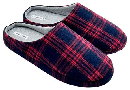 Тапочки мужские InExtenso красно-синие в клетку, 39/40-45/46