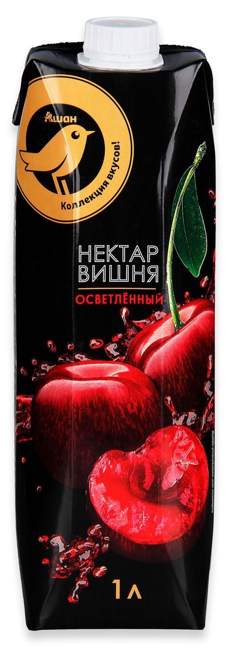 Нектар АШАН Золотая птица вишневый осветленный, 1 л