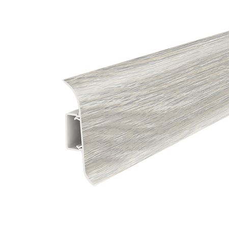 Плинтус ПВХ напольный Идеал Классик 55 мм ясень серый 2200 мм