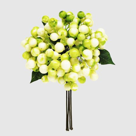 Веточка Конэко-О искусственная с ягодами бело-зелёная 20 см м а носаль лекарственные растения и способы их применения в народе