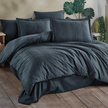 Комплект постельного белья Nordqueen Unita Ranforce Anthracite семейный