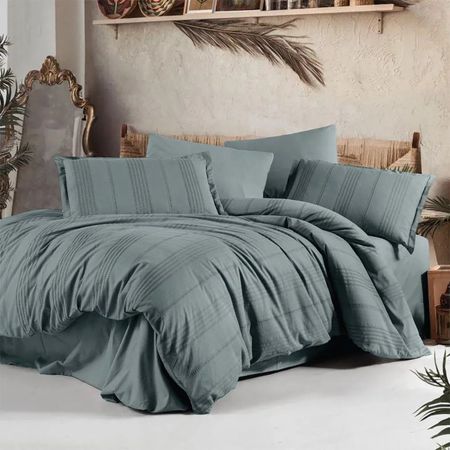 Комплект постельного белья Nordqueen Arakis Ranforce семейный, серый