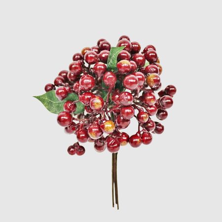 Веточка Конэко-О искусственная с ягодами красная 20 см