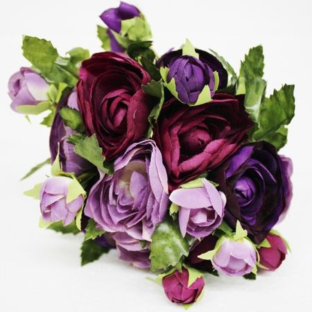Букет ранункулюсов Конэко-О искусственный, фиолетовый 23 см