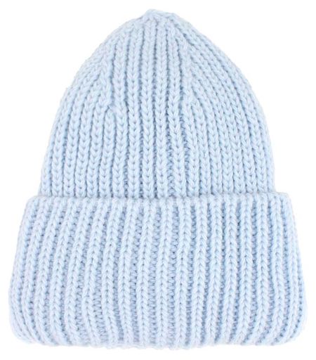 Шапка женская с отворотом голубая, р. 56-58