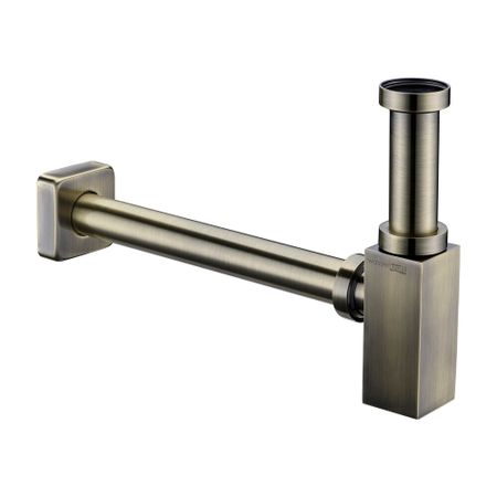 Сифон для раковины WasserKraft 1 1/4х32 мм без выпуска с соединением 32 мм светлая бронза (A096)