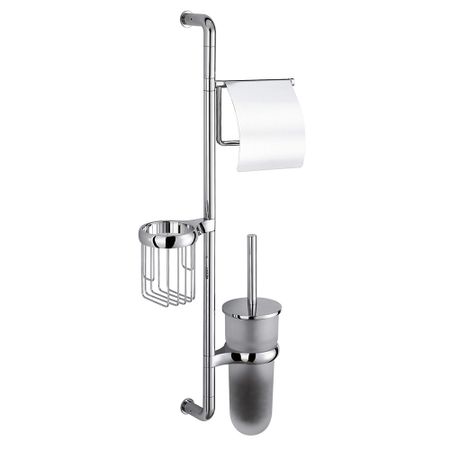 Стойка с бумагодержателем и ершом WasserKraft стекло/металл хром