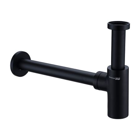 Сифон для раковины WasserKraft 1 1/4х32 мм без выпуска с соединением 32 мм черный (A094)