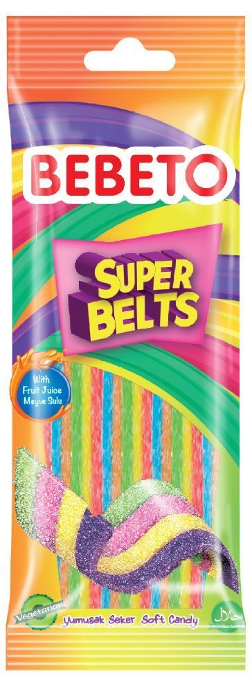Мармелад жевательный Bebeto Super Belts Турция, 75 г