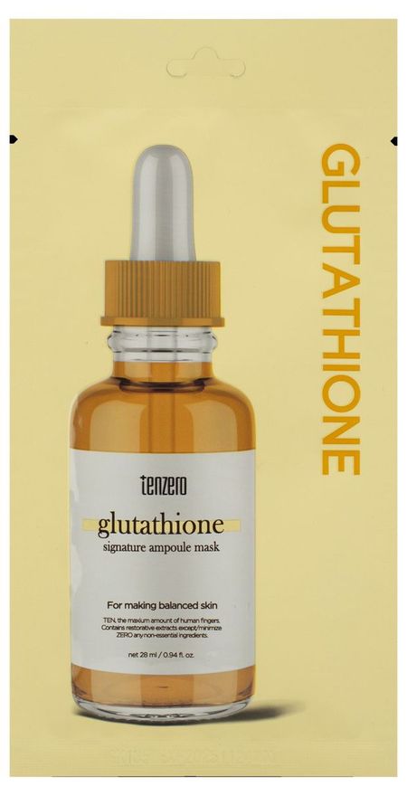 Маска тканевая Tenzero омолаживающая Glutathione, 28 мл
