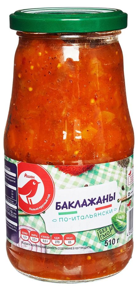 Баклажаны по-итальянски АШАН Красная птица, 510 г мария михайловна лукашкина что растет на грядке морковка для мышат