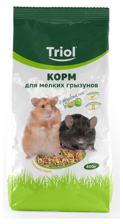 Корм для мелких грызунов Triol с фруктами, 400 г