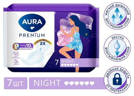 Прокладки женские Aura Premium Night, 7 шт новое простоквашино непростая задача