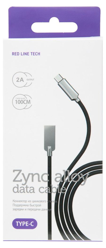 Кабель Red Line USB-TYPEC 1 м 2А черный