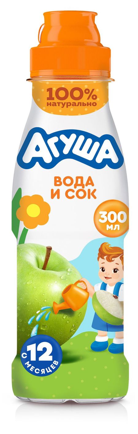 Напиток сокосодержащий Агуша Яблоко с 12 мес., 300 мл