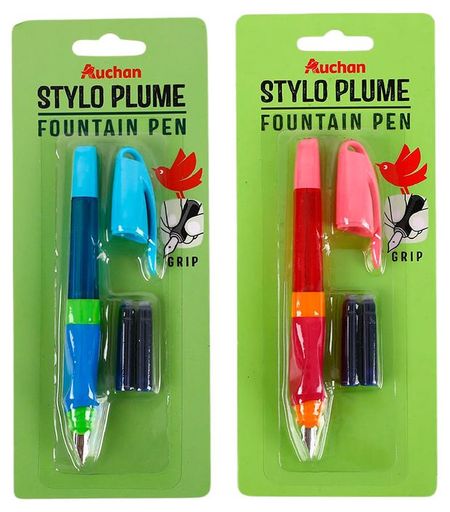 Ручка перьевая АШАН Красная птица 2 картриджа, в ассортименте