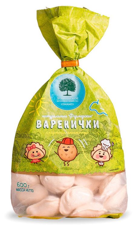 Вареники сытные детские Добринское Фермерское Хозяйство Фермерские натуральные с картофельным пюре, 600 г