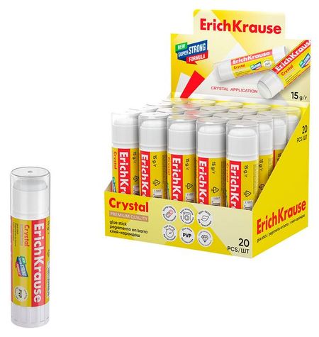 Клей-карандаш ErichKrause Magic Crystal, 15 г