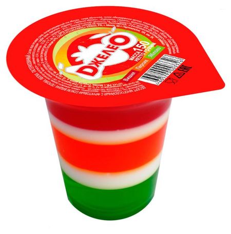 Желе Джелео Десерт многослойное вишня персик яблок, 150 г