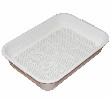 Лотки Сибирская кошка Туалет Премиум для кошек с сеткой и высокими ножками, белый (375х270х75 мм)