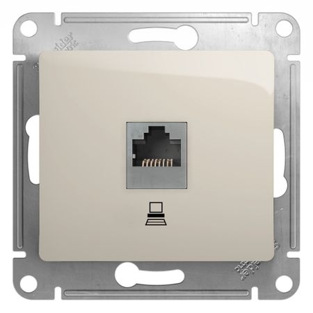 Розетка компьютерная Systeme Electric Glossa встраиваемая молочная RJ45 (GSL000981K)