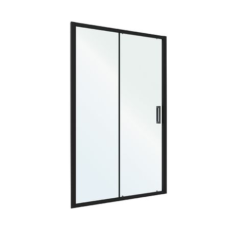 Душевая дверь Ulitka Safari стекло прозрачное 120х195 см профиль черный 6 мм раздвижная (74104129)