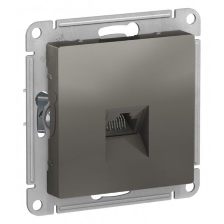 Розетка компьютерная Systeme Electric AtlasDesign встраиваемая сталь RJ45 (ATN000983) розетка двойная телевизионная и компьютерная schneider electric atlas design rj45 категория 5е бежев