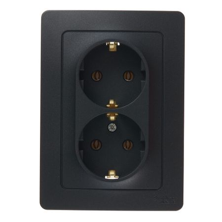 Розетка Systeme Electric Blanca встраиваемая антрацит (BLNRS001026)